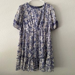 Forever 21 Blue Floral Babydoll Dress